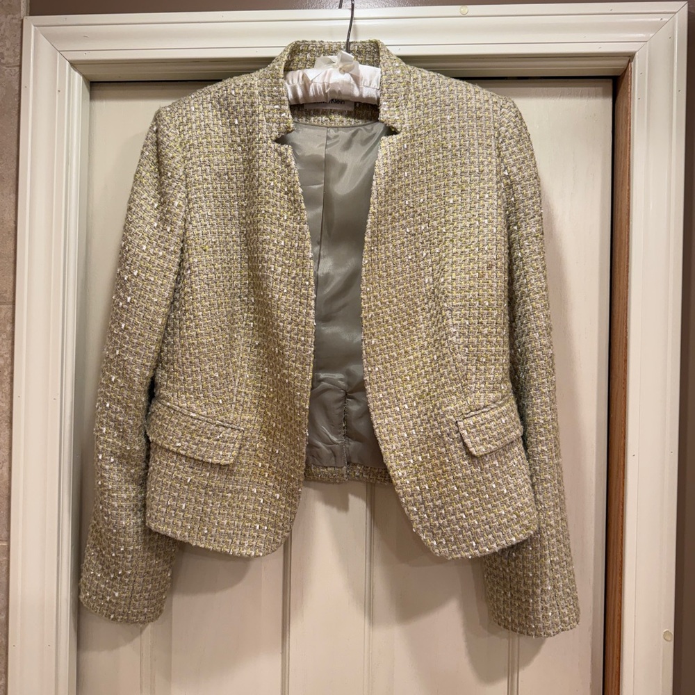 Calvin Klein Cream Tweed Blazer